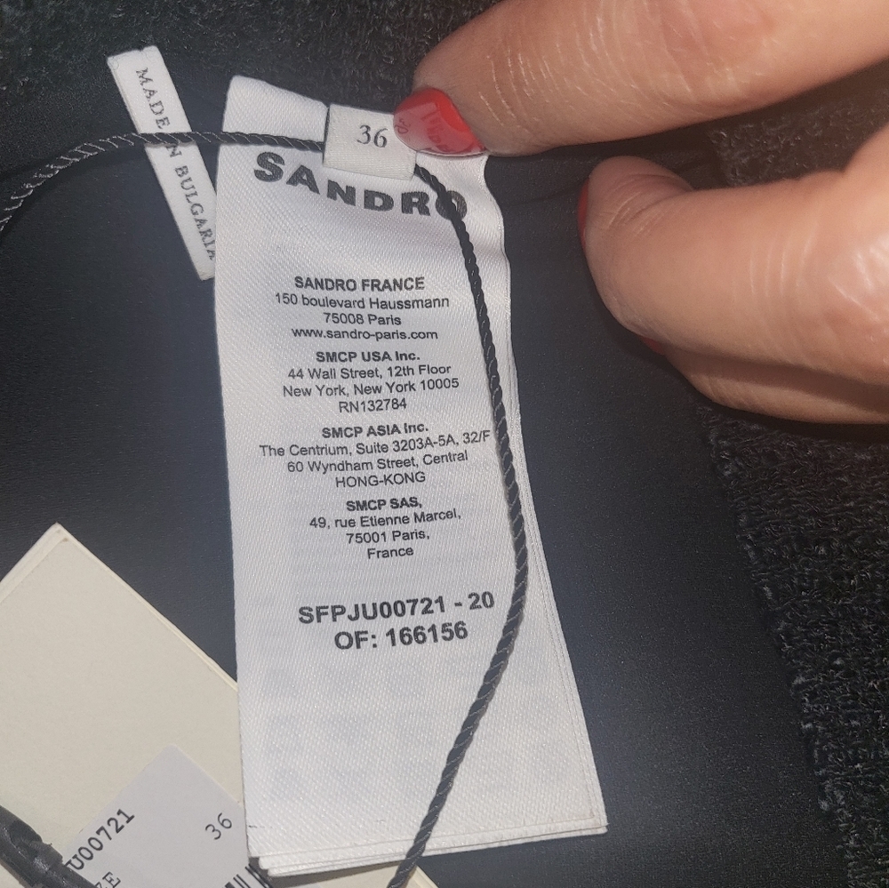 10. NWT SANDRO PLEATED TWEED SKIRT SIZE 36 / SMALL - Picture 10 of 11